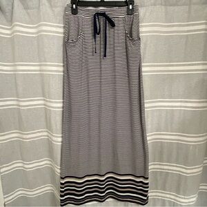 MAX STUDIO / Striped Elastic Waist Maxi Skirt Size XS